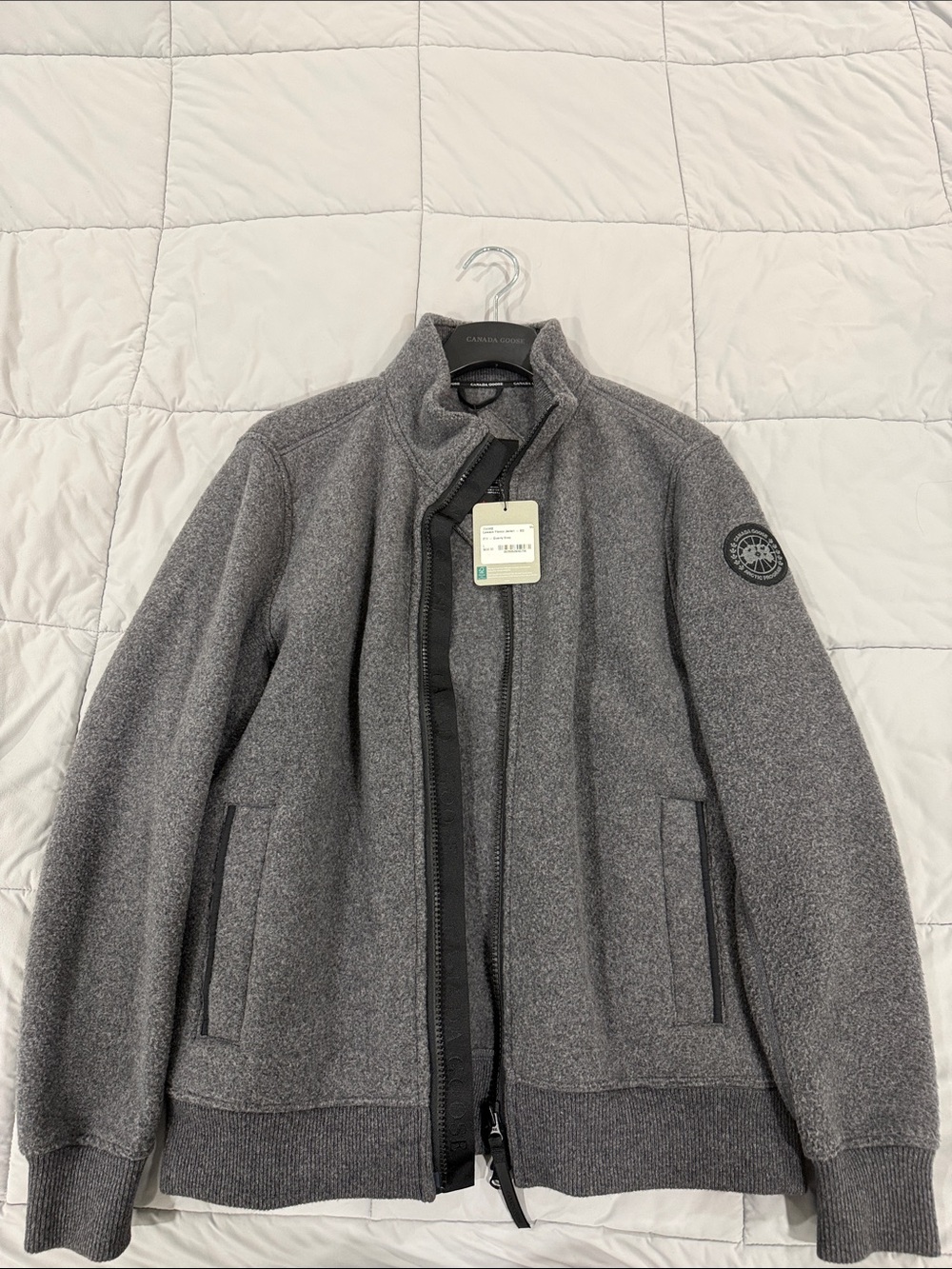 Canada Goose Gray Wool-Blend Bomber Jacket
